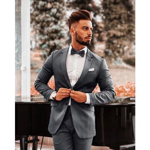 TPSAADE New Mens Suits Polyester Blend 2 Pieces (Coat+Pants+Tie) Notched Lapel Costume Homme Formal Groom Suits Custom Made