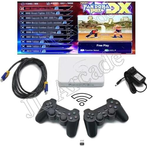 Original Pandora Box DX wireless game controller set, Arcade PCB 3000 in 1 record high score/pause/save function 3D video game