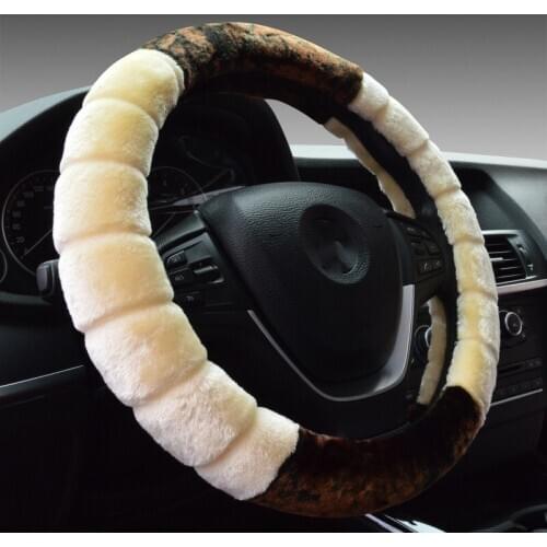 New Car Steering Wheel Cover Soft Plush Car Steering Wheel Cover Braid On The Steering-wheel Winter Warm Covers Car Styling