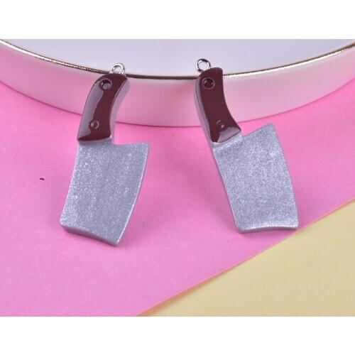 10pcs/pack Knife Resin Charms Earring Keychain Necklace Pendant Jewlery Findings Phone Case DIY