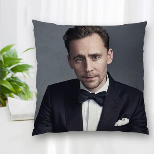Custom Double Sided Square Pillow Case Tom Hiddleston Star Cushion Covers For Home Sofa Chair Decorative Pillowcases With Zipper