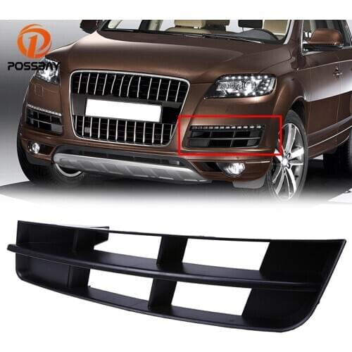 POSSBAY Auto Replacement Left Side Car Front Bumper Lower Grille Grill Decor Fog Light Cover Fit for Audi Q7 MK1 2010/2011-2015