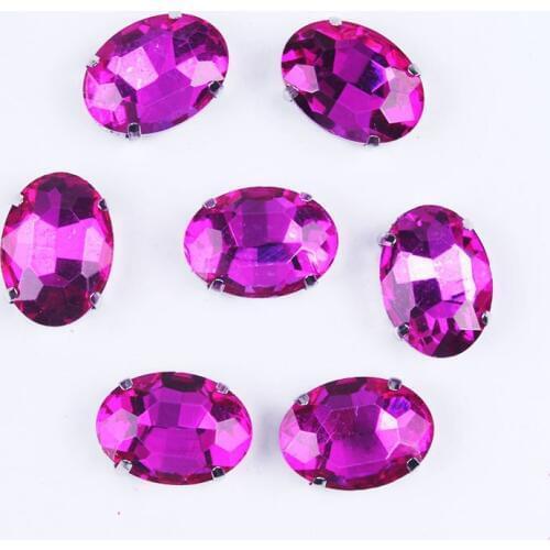 Pulaqi DIY Rhinestones Applique For Clothing Dress Oval Claws Diamond Rhinestones Sewn Crystals Art Thermomix Rhinestone 18MM F