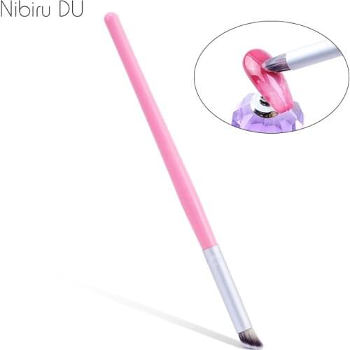 1pc Pink Nail Gradient Art Brush UV Gel Polish Painting Drawing Brushes For Manicure Pen Pigment Nails Accessory DIY Tools