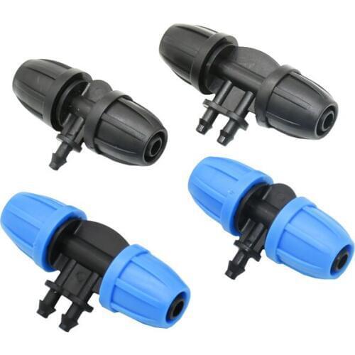 Garden hose 3/8" to 1/4" reducing tee water splitter 8/11 to 4/7 tee barb connector lock nut 2 way connector 4pcs