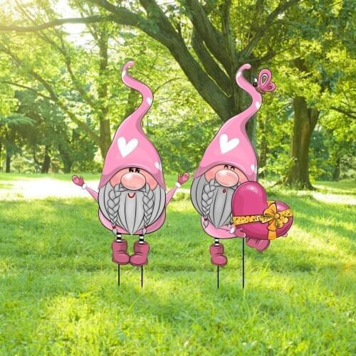 Valentines Day Garden Statues Deror Party Yard Signs Stakes Wedding Anniversary Ornament Garden Statues Decoration Ornament #30