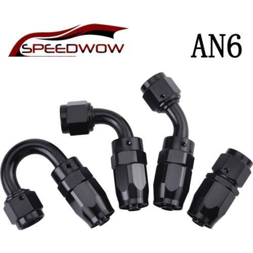Universal Fitting Adapter Black 6 AN AN-6 Straight Aluminum Swivel Hose End Fitting Oil Fuel Line Free Shipping
