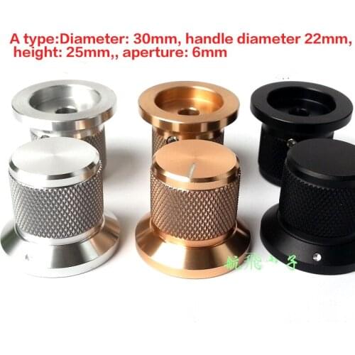 30/38/44/50mm Amplifier Chassis Knob Potentiometer Volume Audio Amplifier Knob HiFi Audio All Pure Aluminum Alloy Knurled Knob