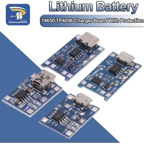 5PCS/LOT 5V 1A Micro USB / Type-c 18650 Lithium Battery Charging Board Charger Module+Protection Dual Functions TP4056