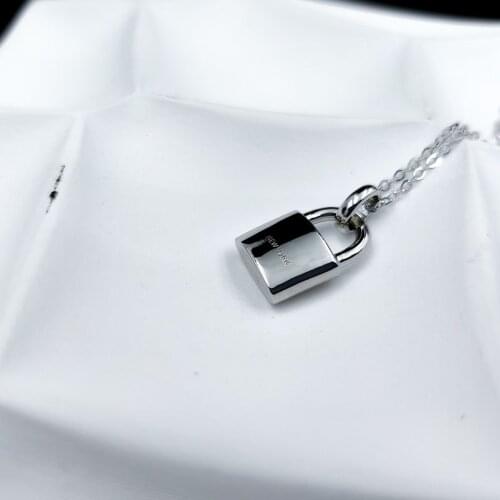 Popular Lock Pendant Necklace For Women 925 Sterling Silver Classic Pendant Chain Luxury Brand Birthday Jewelry Gift