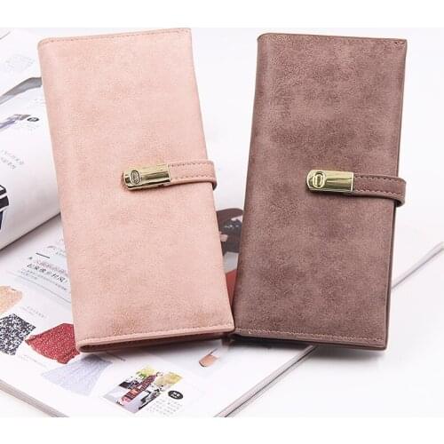 Women Long Wallets Casual Elegant Ladies Money Bag Clutch Handbag Card Holder Solid PU Leather Card Holder Pockets Coin Purse