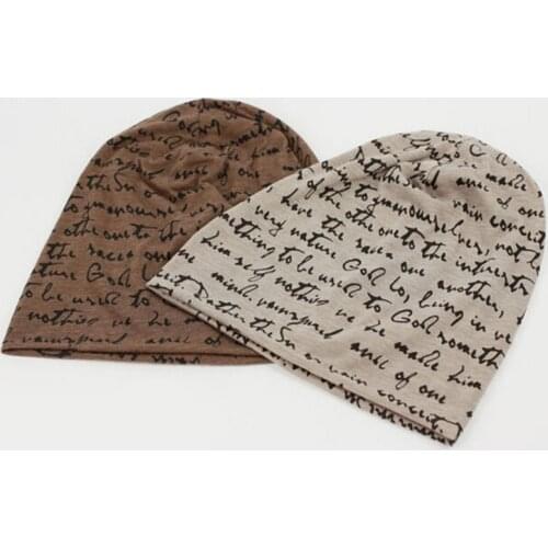 VIIANLES Winter Hats For Women Men Bonnet Head Cap Hip Hop Beanies New Baggy Letters Print Hats Unisex Cotton Skullies Warm