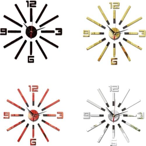 Mirror Wall Clock DIY 3D Mirror Surface Small Number Wall Clock Europe Acrylic Sticker Home Decor