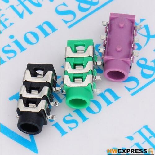 10 PCS PJ 313 Six Foot Patch Piece Three Section Headset Seat PJ 313 D Subsidies Piece Caliber 3.5 MM Black Red Green Connector