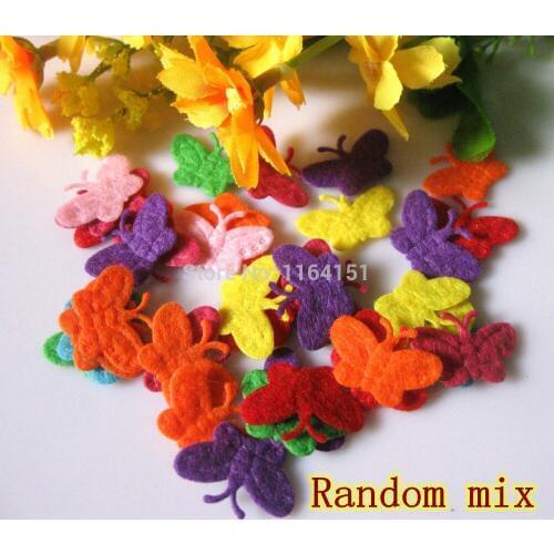 200pcs/lot BIG Colorful Felt Snowflake Patch Non-Woven Fabric Applique Edelweiss 25mm Festival Decor, DIY Work