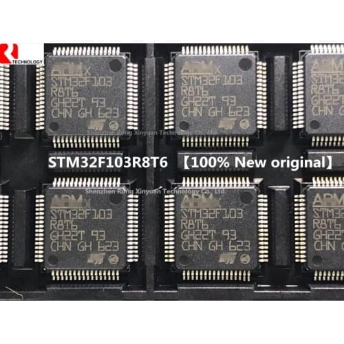 2pcs STM32F103R8T6 STM32F103 MCU 32-bit ARM Cortex M3 RISC 64KB Flash 2.5V/3.3V 64-Pin LQFP Tray 100% new imported original