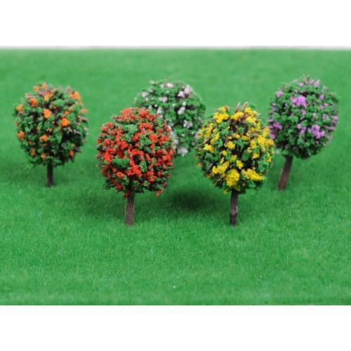 30pcs/Lot 1:100 Scale Ball-shaped Flower Model Trees Model Landscape Trees Train Layout Garden Scenery Miniature