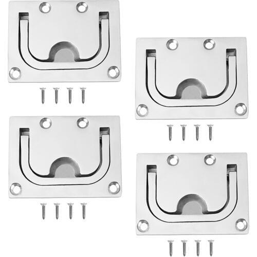 4pcs Boat Hatch Locker Lift Pull Ring Handle Marine Stainless Steel Fitting