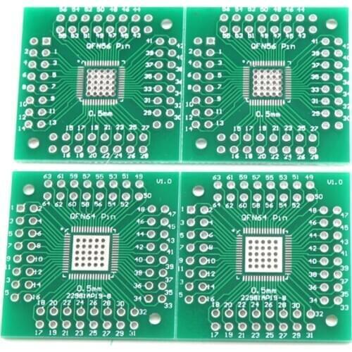 5pcs QFN 56 64 SMD Turn to DIP Adapter PCB Board Converter Plate 0.5/0.8 mm