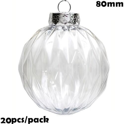 Promotion - 20 Pieces x DIY Paintable/Shatterproof Christmas Decoration Ornament 80mm Plastic Melon Bauble/Ball