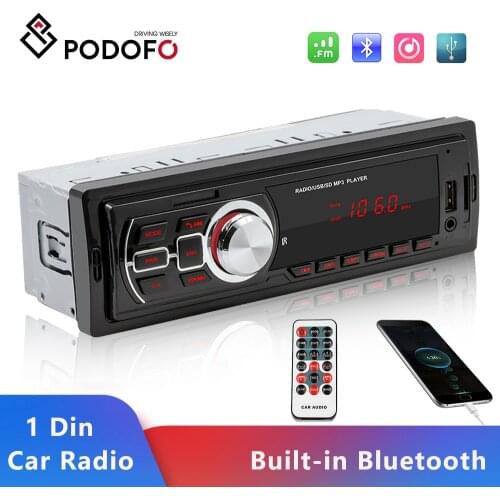 Podofo Car Radio 1Din Car Stereo Remote Control Digital Bluetooth Audio Music Touch screen Car Radio Mp3 Player USB/SD/AUX-IN