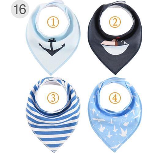 Baby Feedings Bandana 4pcs/Lot Cotton Newborn Infant Bibs Burp Cloths For Toddler Boy Girl Fashion Scarf Feeding Saliva Towels
