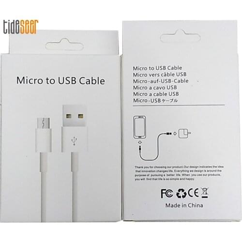 White Empty Paper Retail Package Box with Hang Hole For Micro USB Type C 8Pin Charging Cable for Type-c to Type-C/8Pin Data Cord