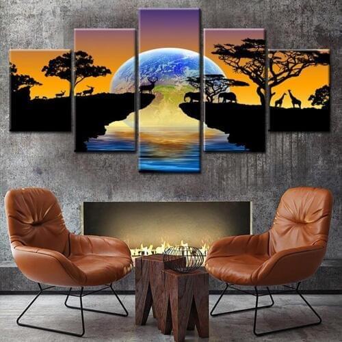 Unframed 5Pcs Modern Canvas Paintings Set Wall Art Pictures Murals Home Decor For Living Room Poster And Prints Wall Decor