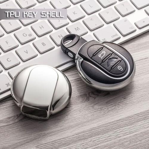 Silver key Case Shell Cover TPU Smart Soft Protective for BMW MINI COOPER F54 F55 F56 F60