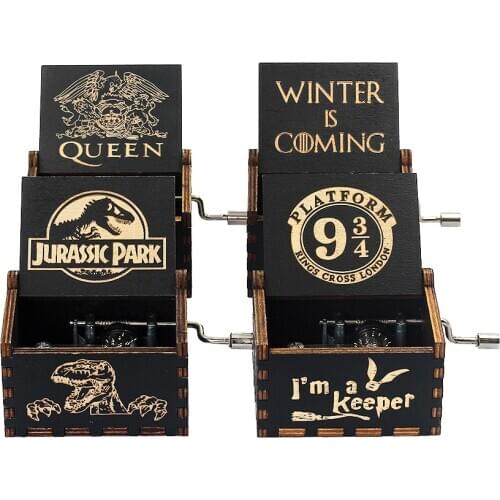 Antique Carved Wooden Box Hand-Cranked Music Box Theme Caixa De Musica A Birthday Present Party Casket Anonymity Decoration