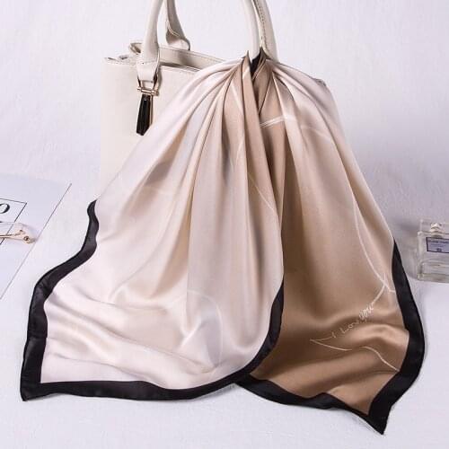 Design Print Women Silk Feeling Square Scarf Shawl Wraps Foulard Hijab Headband Scarves Pashmina Paisley Large Bandana Scarves