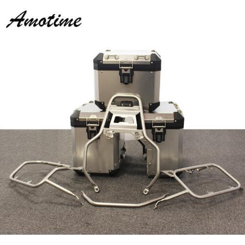 For BMW R1200GS R1250GS LC Pannier System Side and Top Boxes with Stainless Steel Racks for BMW GS 1200 GS LC 2014-2018