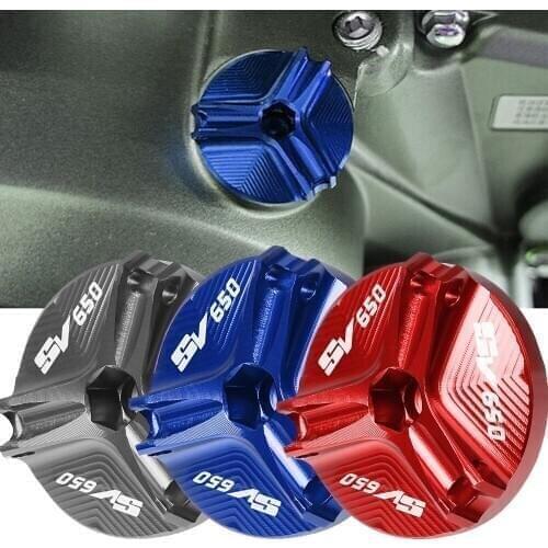 FOR SUZUKI SV650 2003-2012 New Aluminum Motorcycle Engine Oil Filter Cup Plug Cover Screw SV650 WITH SV650 LOGO SV 650 2011 2010