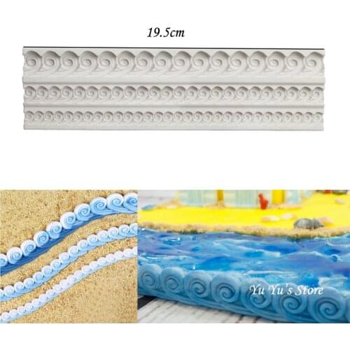 Sea waves Shape Soft 100% Food-grade 3D Silicone Fondant Candy Chocolate Ice Cake Moulds Tools