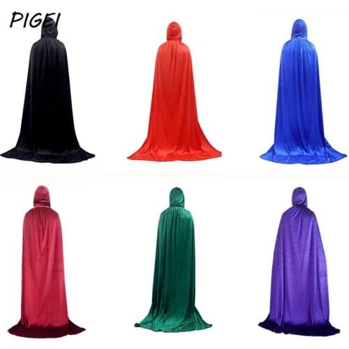 Adult Children Black Hooded Vampire Robes Cloaks Cosplay Costumes With Capes Death Medieval Gothic Heroic Women Men Halloween