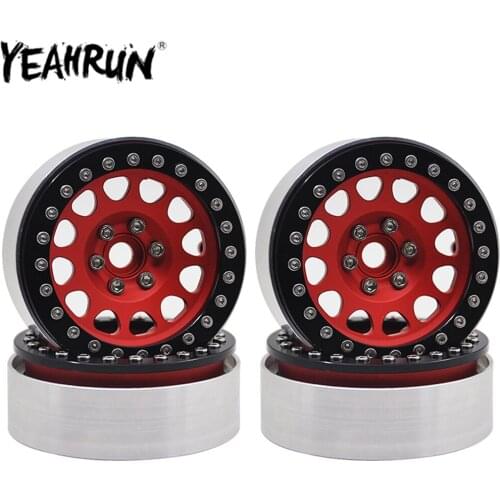 YEAHRUN 2.2Inch Alloy Metal Wheel Rims Beadlock Wheel Hubs for 1/10 RC Crawler Axial SCX10 Wraith D90 TRX-4 Wheel Tires Parts