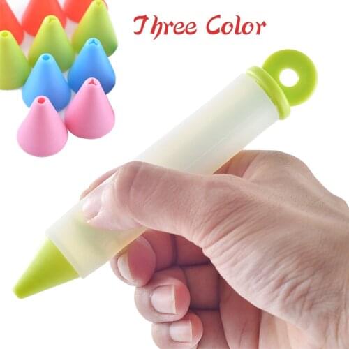 Pastry Icing Pen Chocolate Decorating Syringe With 4 Nozzles Silicone Plate Paint Pen Cake Cookie Ice Cream Decorating Pens Tool