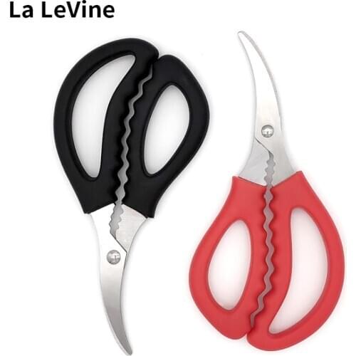 LA LEVINE Kitchen Peeling Shrimp Skin Crab Scissors Fish Belly Lobster Cutting Tool Convenience Seafood Multifunction Gadgets