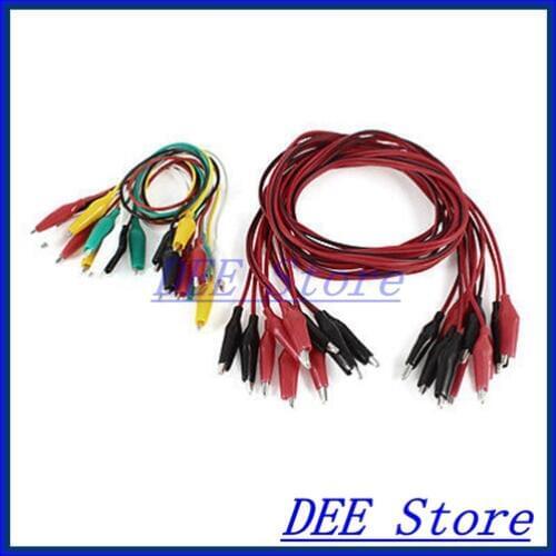 Clip Lead Test Set 15 Piece Alligator Clips Colors Wire Crimped Tester