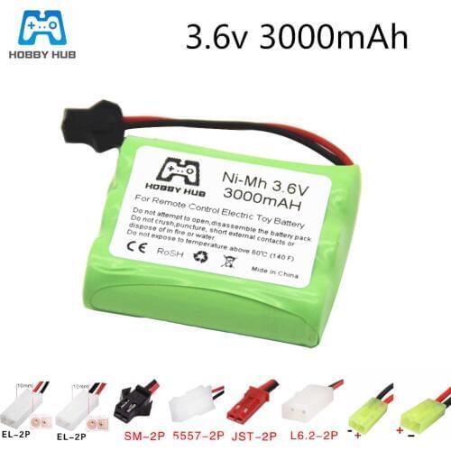 NI-MH 3.6V 3000mAh 2800mah 2400mah Rechargeable Battery 3.6 v nimh battery recargables AA size for rc car toy boat model