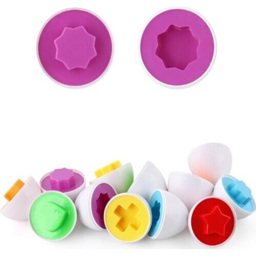 6PCS Montessori Learning Education Math Toys Smart Eggs 3D Puzzle Game for Children Popular Toys Jigsaw Mixed Shape Tools