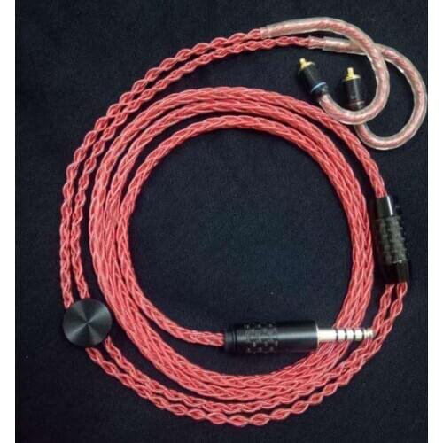 8 share red silver plated cable MMCX