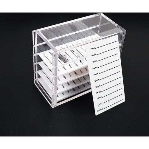 Clear 5 Layers Eyelash Storage Box Makeup Organizer False Eyelashes Glue Pallet Holders Grafting Eyelashes Extension Makeup To