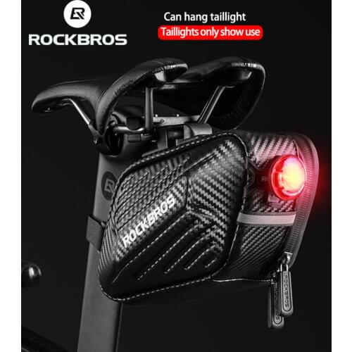 ROCKBROS 1.5L Hard Shell Bike Bag Rainproof Reflective MTB Bicycle Bag Cycling Portable Hang Light Saddle Seatpost Rear Panniers