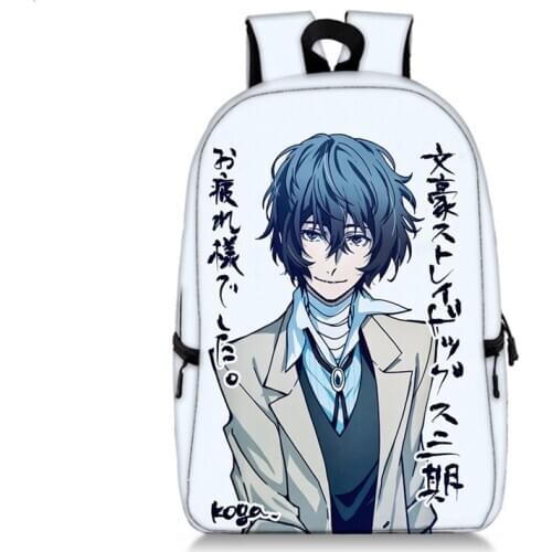 Bungou Stray Dogs Season 3D Backpack Atsushi Dazai Chuya School Bags for Teenage Girls Boys Daily Backpack Casual Travel Mochila