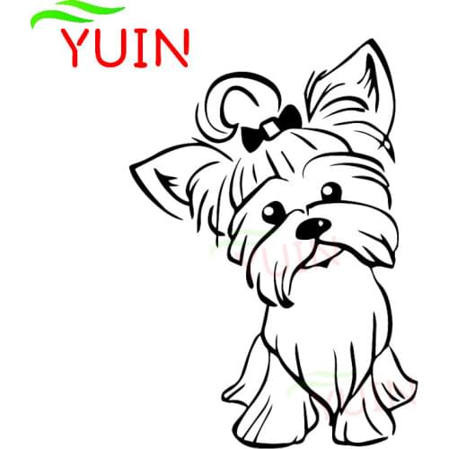Yorkshire Terrier Puppy Cute and Funny Dog Car Decal Body Decoration Personality PVC Waterproof Sticker Can Be Customized Color