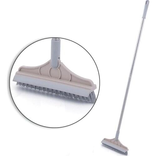 2 in 1 Floor Brush Scrub Brush with Long Handle Bathroom Wiper with 120 Degree Rotatable Head Cleaning Tool Household G10