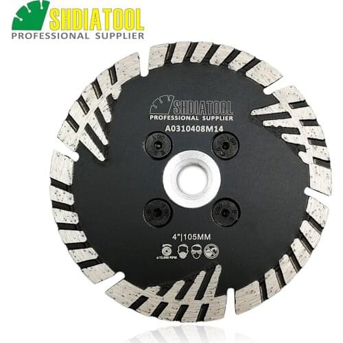 SHDIATOOL 1pc 105mm Hot pressed Diamond turbo Blade with Slant protection teeth 4inch cutting disc