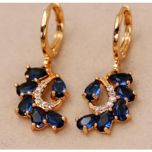 Vintage Bohemia Indian Earrings For Women's earrings Fashion Jewel Earrings Gift For Women Zircon Dangle Earrings OBS4607_GD