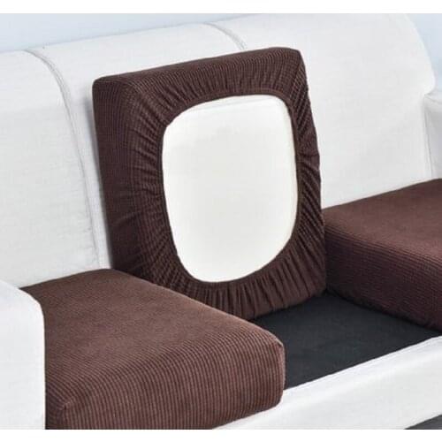 Jacquard Sofa Seat Cushion Cover Chair Cover Pets Furniture Protector Elastic Polar Fleece Spandex Washable Removable Slipcover